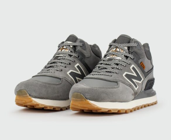 New Balance 574 Mid Grey / White with Fur Wmns. Вид 2