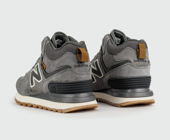 New Balance 574 Mid Grey / White with Fur Wmns. Вид 3
