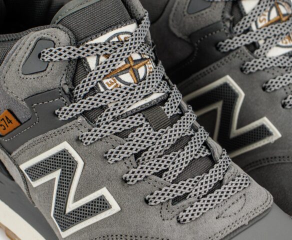 New Balance 574 Mid Grey / White with Fur Wmns. Вид 5